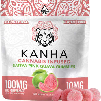 Discover Kanha's Pink Guava Gummies - 10 Pieces x 10mg Each